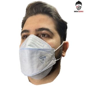 ماسک سه بعدی چهار لایه آلفا طب رنگ آبی(25 عدد)